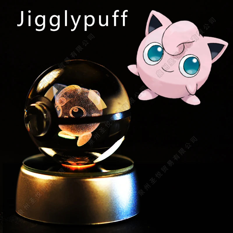 Sfera di Cristallo Pokémon 3D | Lampada LED Notturna Pikachu Gengar Mewtwo