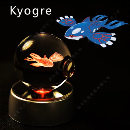 Sfera di Cristallo Pokémon 3D | Lampada LED Notturna Pikachu Gengar Mewtwo