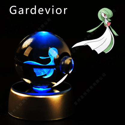 Sfera di Cristallo Pokémon 3D | Lampada LED Notturna Pikachu Gengar Mewtwo