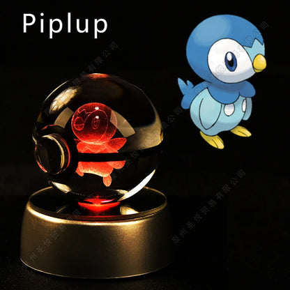 Sfera di Cristallo Pokémon 3D | Lampada LED Notturna Pikachu Gengar Mewtwo