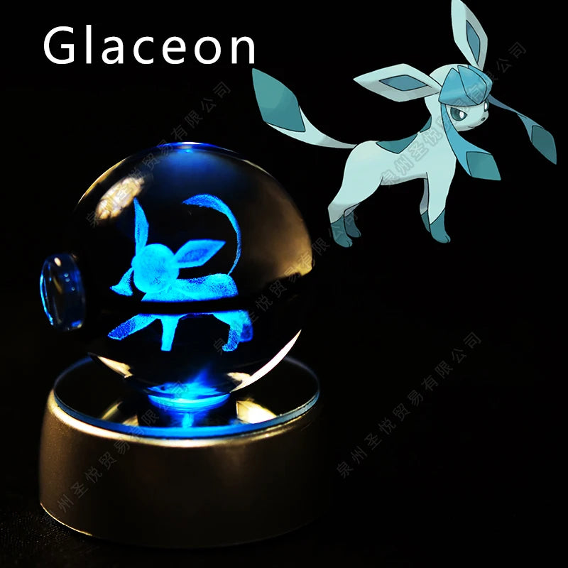 Sfera di Cristallo Pokémon 3D | Lampada LED Notturna Pikachu Gengar Mewtwo