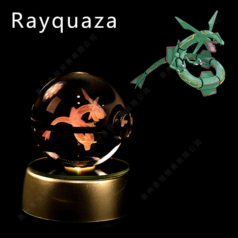 Sfera di Cristallo Pokémon 3D | Lampada LED Notturna Pikachu Gengar Mewtwo