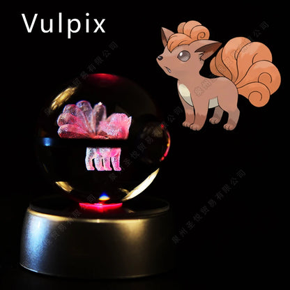 Sfera di Cristallo Pokémon 3D | Lampada LED Notturna Pikachu Gengar Mewtwo