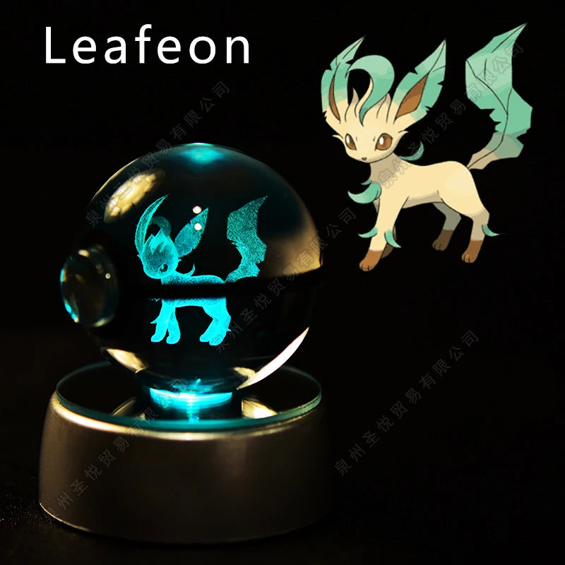 Sfera di Cristallo Pokémon 3D | Lampada LED Notturna Pikachu Gengar Mewtwo