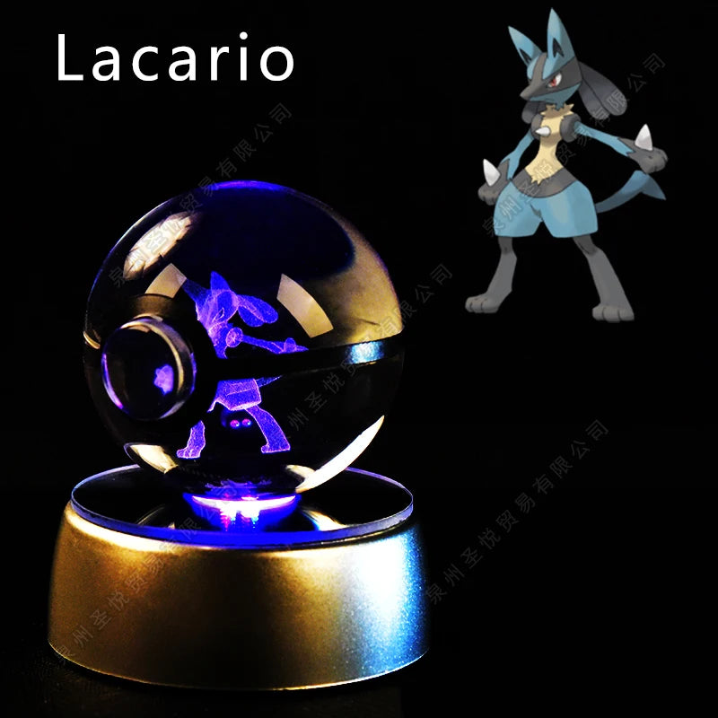 Sfera di Cristallo Pokémon 3D | Lampada LED Notturna Pikachu Gengar Mewtwo