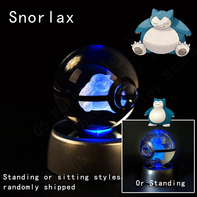 Sfera di Cristallo Pokémon 3D | Lampada LED Notturna Pikachu Gengar Mewtwo