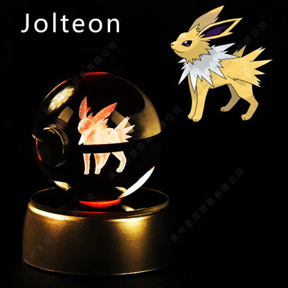 Sfera di Cristallo Pokémon 3D | Lampada LED Notturna Pikachu Gengar Mewtwo