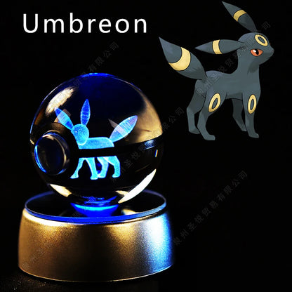 Sfera di Cristallo Pokémon 3D | Lampada LED Notturna Pikachu Gengar Mewtwo