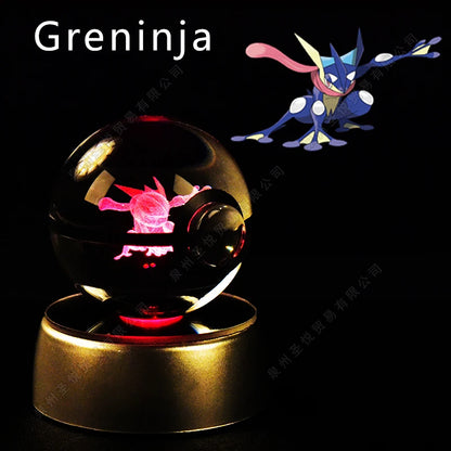 Sfera di Cristallo Pokémon 3D | Lampada LED Notturna Pikachu Gengar Mewtwo