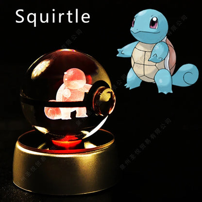 Sfera di Cristallo Pokémon 3D | Lampada LED Notturna Pikachu Gengar Mewtwo